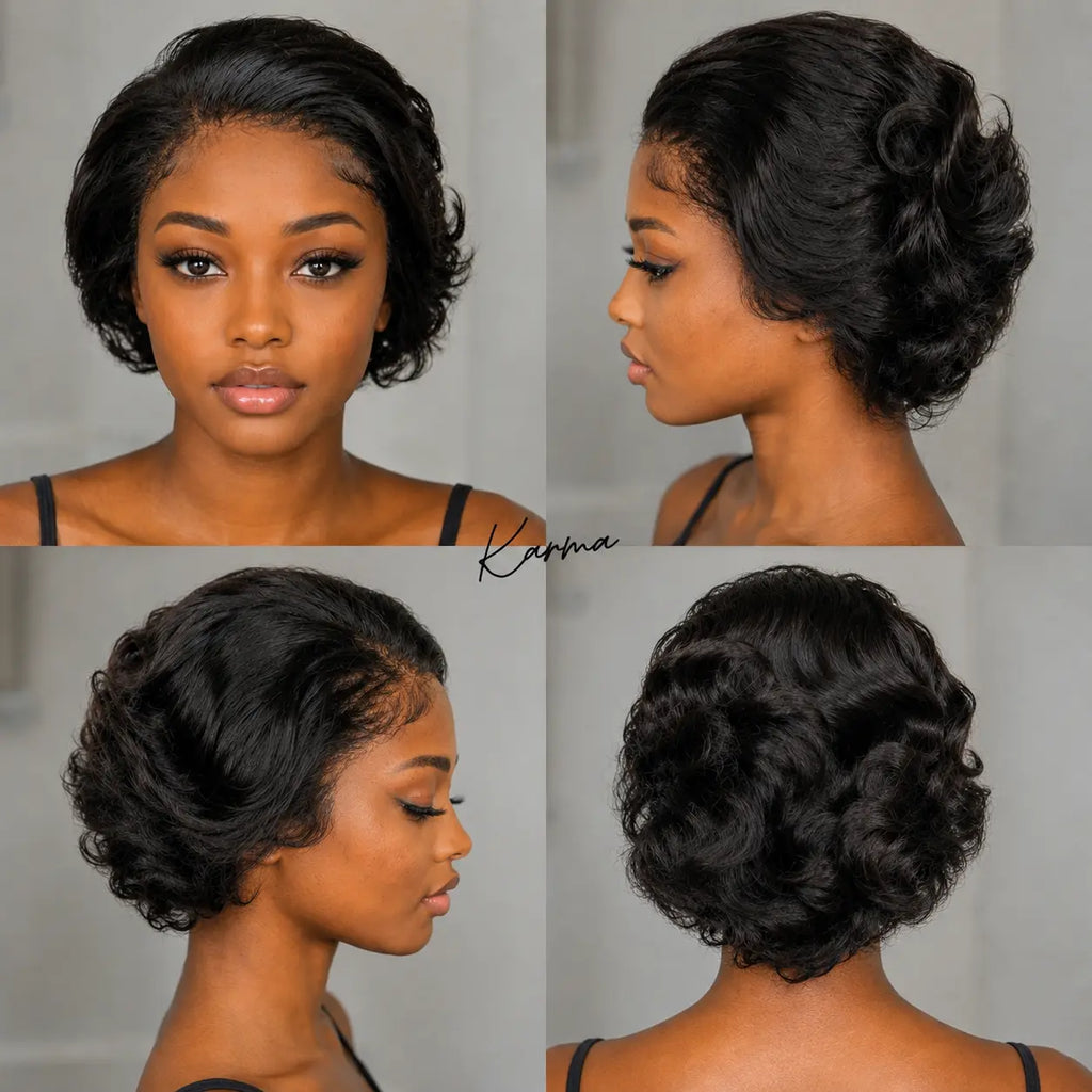 Poised | Afro Curly Pixie Cut Human Hair Wig | HD Lace Glueless Short Wig for Black Women image 0