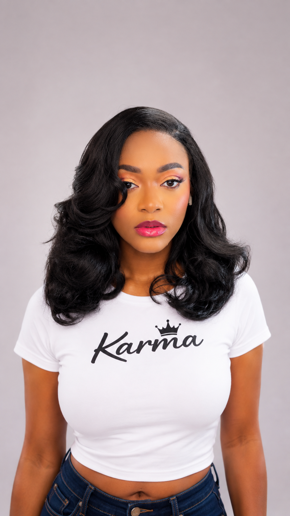 Unstoppable | Natural Black 13×6 HD Glueless Loose Body Wave Human Hair Blend Lace Front Wig image 0