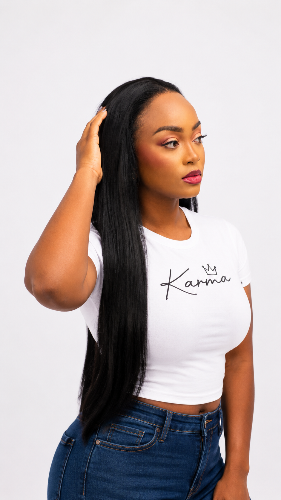 Unshaken Human Hair Blend Lace Front Wig - 30in Silky Straight 13×6 HD Lace, Glueless, Heat Resistant image 2