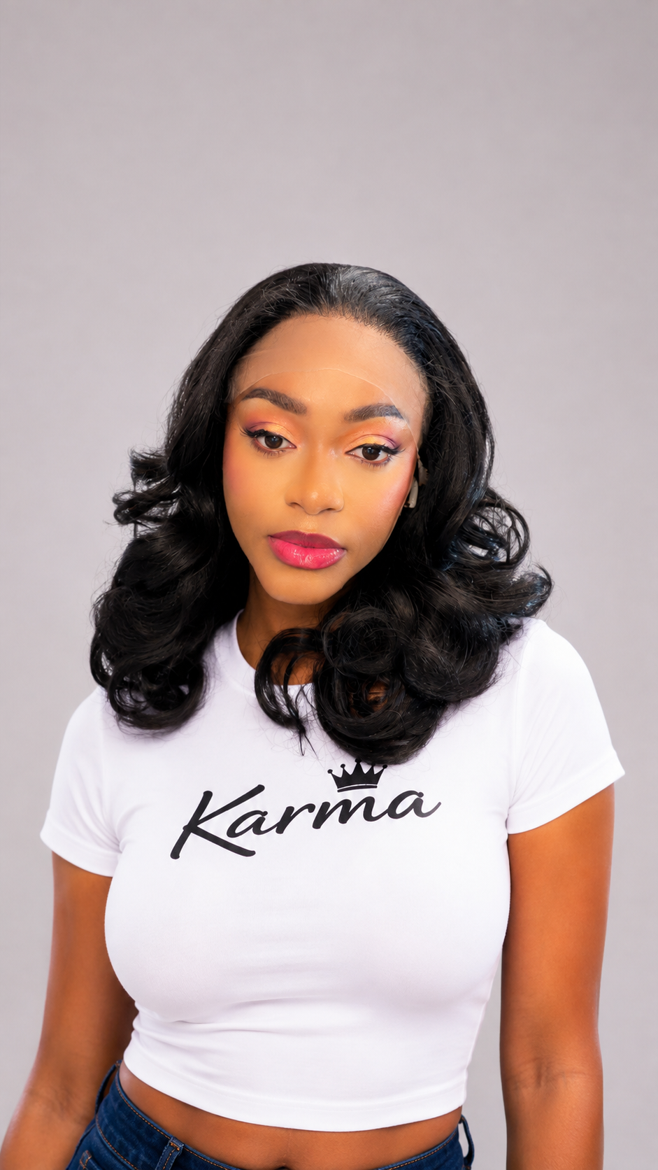 Unstoppable | Natural Black 13×6 HD Glueless Loose Body Wave Human Hair Blend Lace Front Wig image 3
