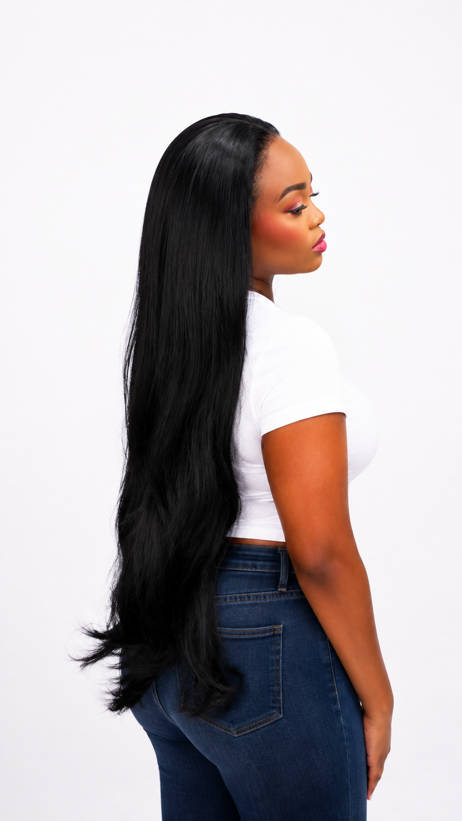 Unshaken Human Hair Blend Lace Front Wig - 30in Silky Straight 13×6 HD Lace, Glueless, Heat Resistant image 1