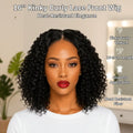 Chosen | 16 Inch Kinky Curly Synthetic T Part Lace Front Wig, Color 1B, Glueless Heat Resistant Wig image 0