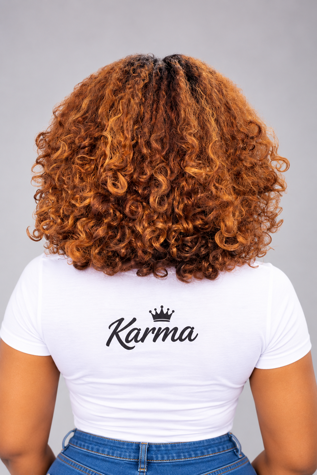 The Soft Life | 16 inches Ombre Brown Curly Bob Human Hair Blend Lace Front Wig image 3