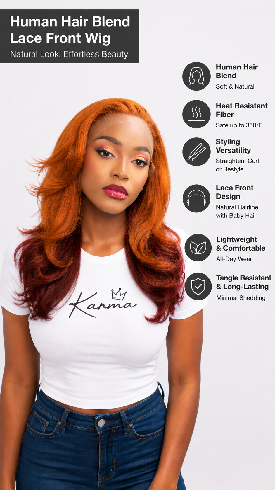 Flourish Human Hair Blend Wig, 13×4 HD Lace Body Wave Cut Blend, Glueless Wear & Go image 1