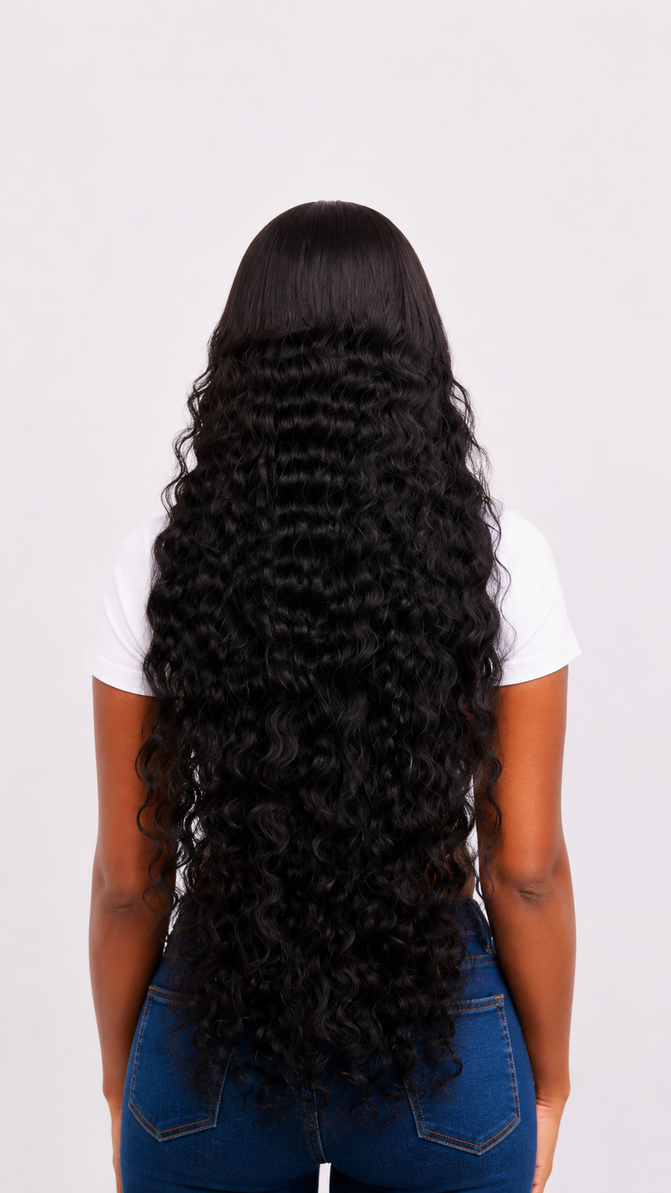Cover My Shame - 32" Deep Wave Long Egg Curl Loose Wave Luxury Human hair blend Lace Front Wig image 2