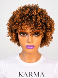 Ember™ | 6 Inch Copper Brown Curly Human Hair Blend Wig | Glueless Wear & Go