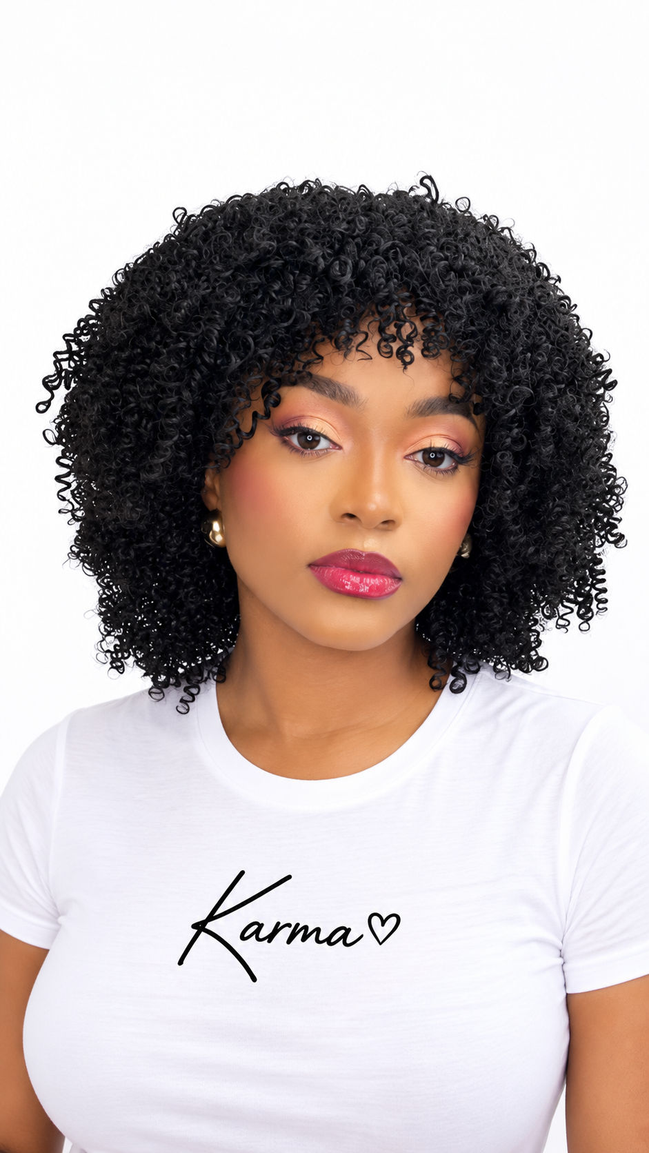 Crowned | Luxury Afro Kinky Curly Wig with Bangs image 3
