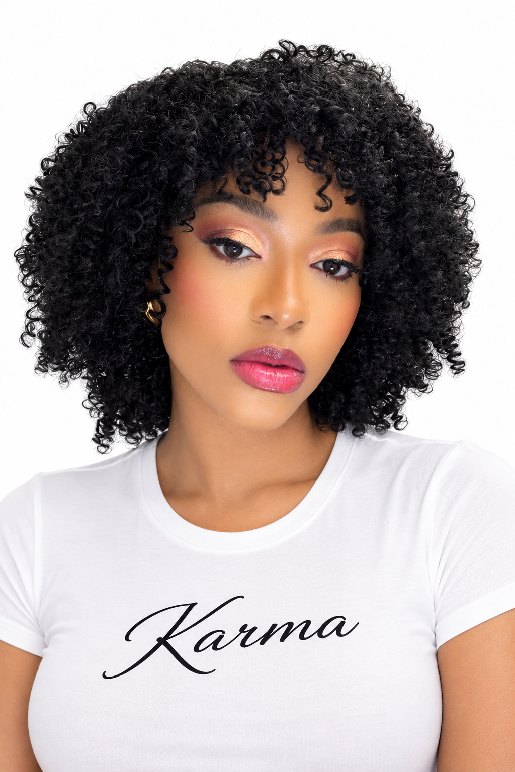Crowned | Luxury Afro Kinky Curly Wig with Bangs image 4