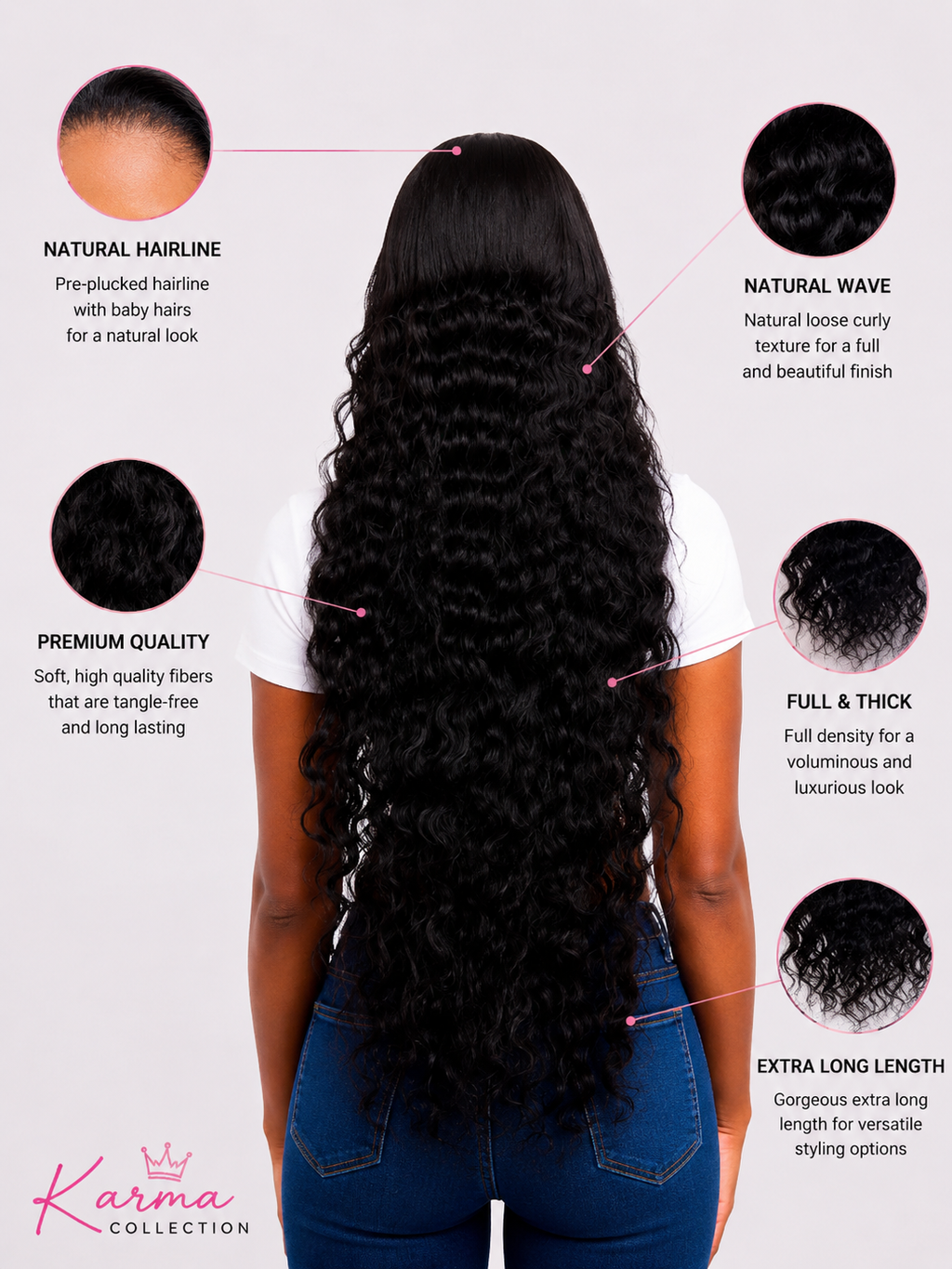 Cover My Shame - 32" Deep Wave Long Egg Curl Loose Wave Luxury Human hair blend Lace Front Wig image 0