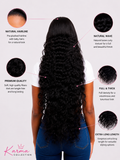 Cover My Shame - 32" Deep Wave Long Egg Curl Loose Wave Luxury Human hair blend Lace Front Wig image 0