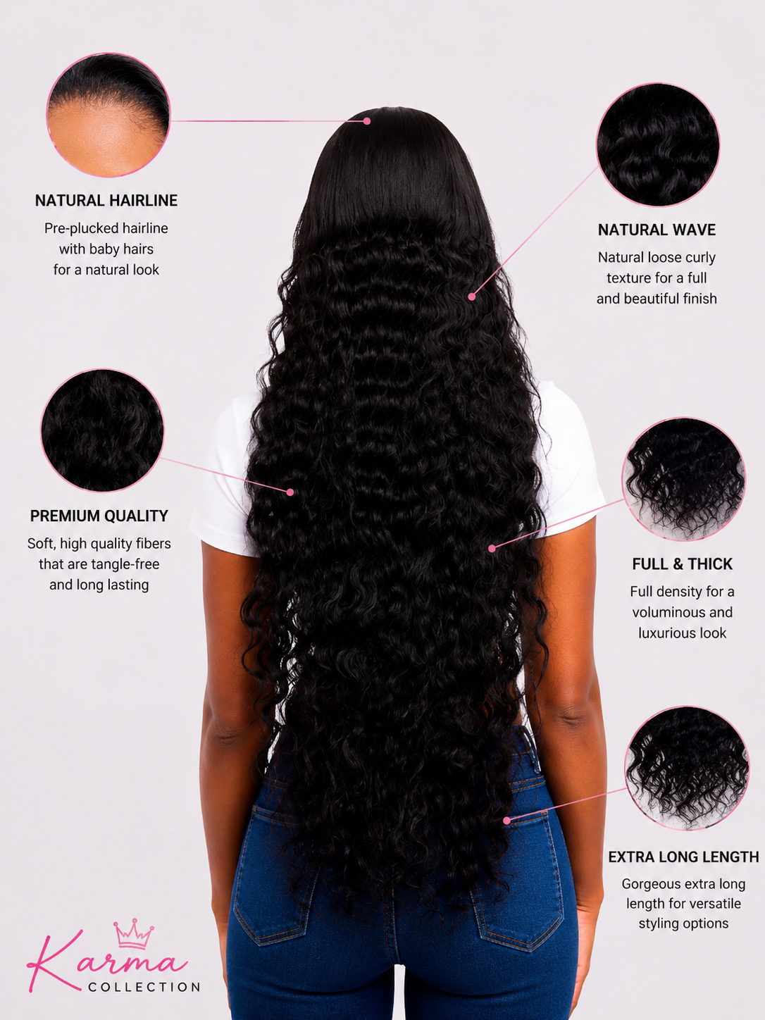 Cover My Shame - 32" Deep Wave Long Egg Curl Loose Wave Luxury Human hair blend Lace Front Wig image 0