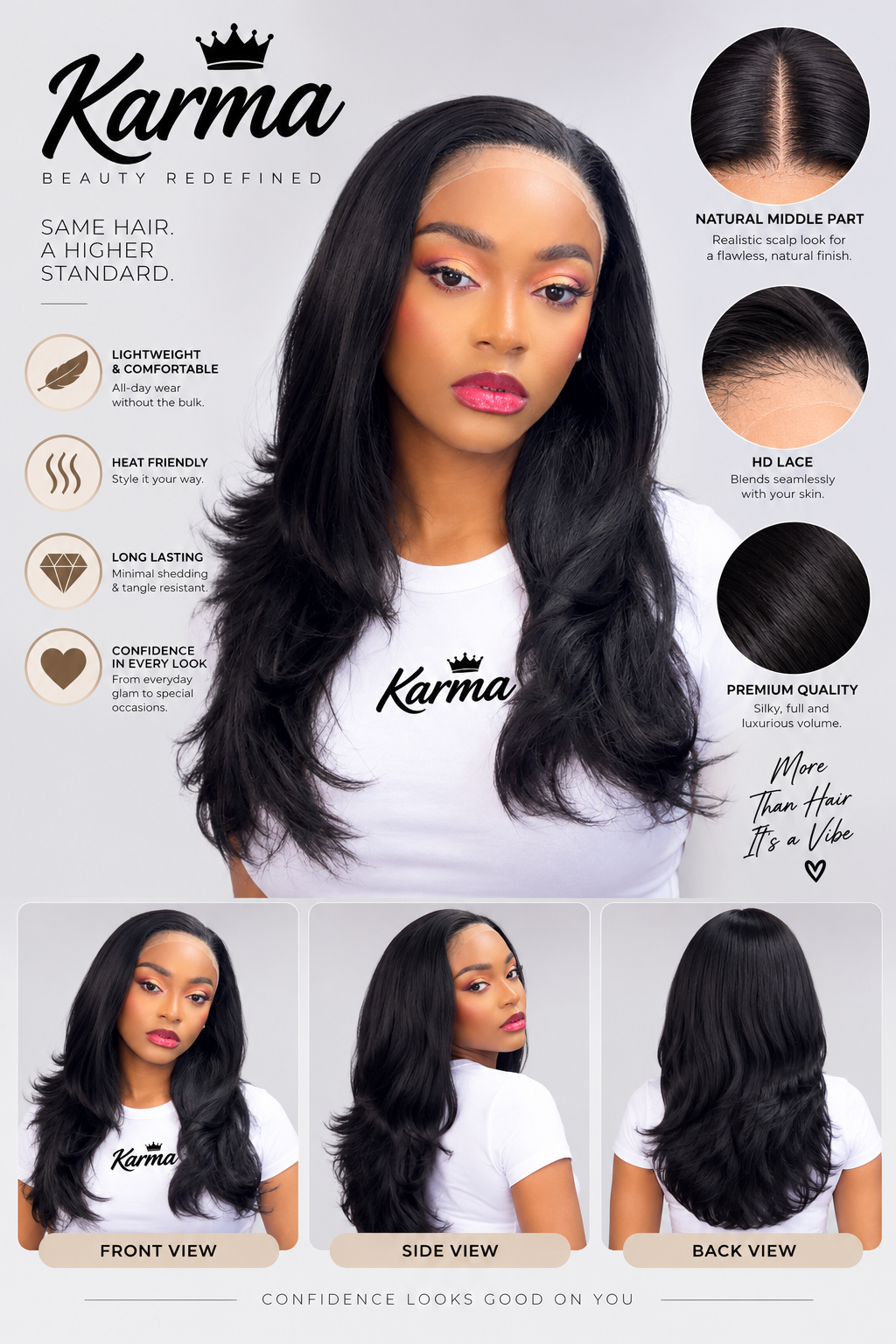 Thrive | Layered Body Wave 13×4 HD Human Hair Blend Lace Front Wig image 2