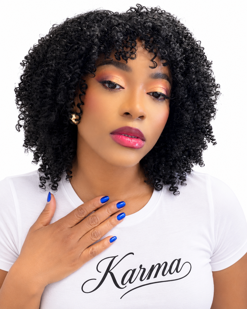 Crowned | Luxury Afro Kinky Curly Wig with Bangs image 2